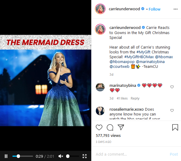 carrie underwood instagram post