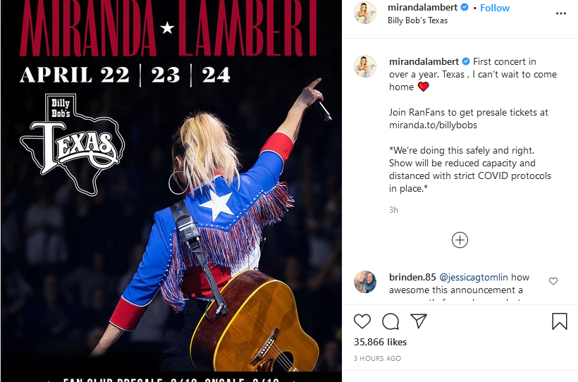 [Credit: Miranda Lambert/Instagram]