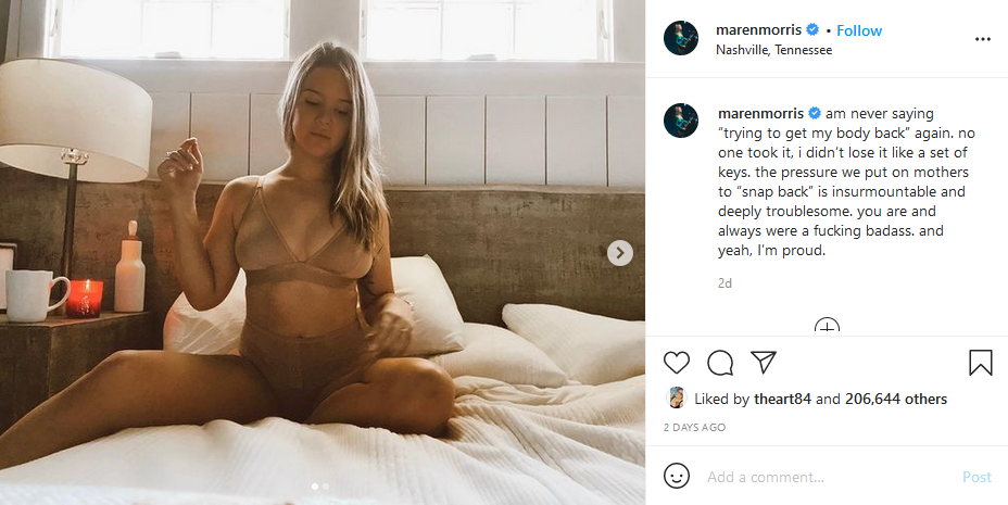 Leann Rimes Naked Porn - Maren Morris Shares Empowering Message In Nude Underwear