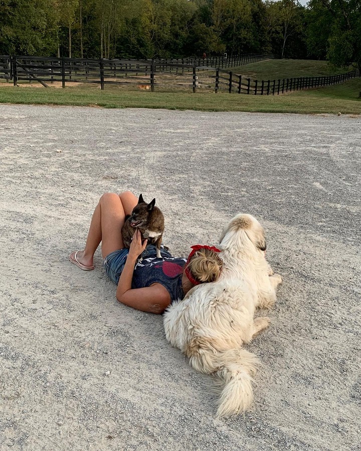 Miranda Lambert Snuggles With Dogs [Miranda Lambert | Instagram]