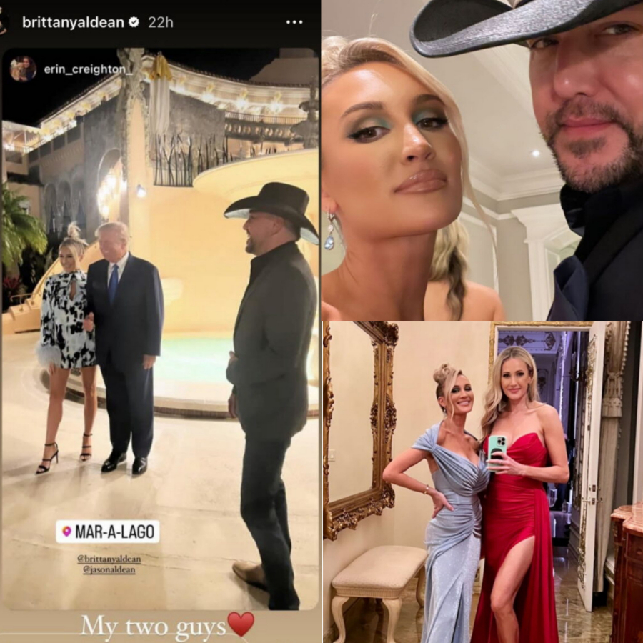 Brittany & Jason Aldean Attend Mar-a-Lago Party [Brittany Aldean | Instagram Stories]