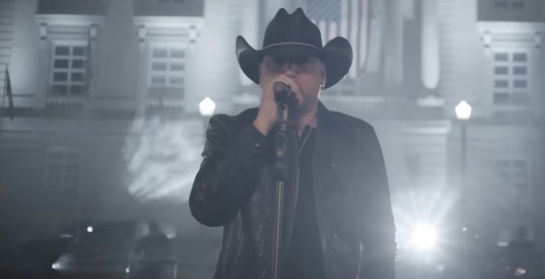 A scene from Jason Aldean's Try That in a Small Town music video