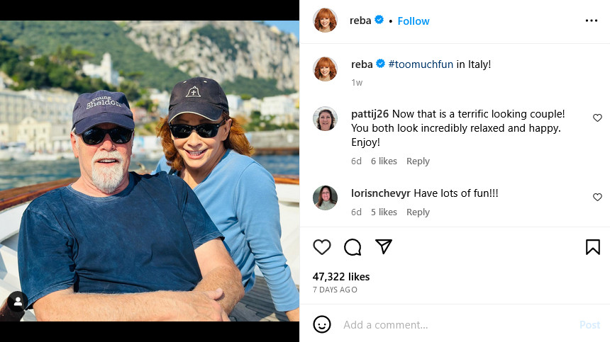 Reba McEntire and Rex Linn/Credit: Reba McEntire Instagram