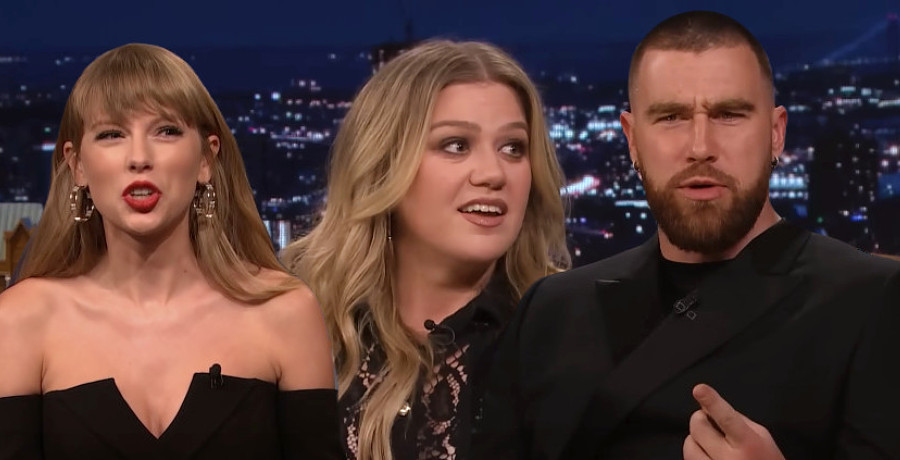 Taylor Swift, Kelly Clarkson and Travis Kelce/Credit: NBC YouTube