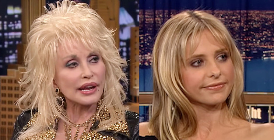 A photo collage of two women. One woman with spiky blonde hair and the other with light brown hair and bangs.