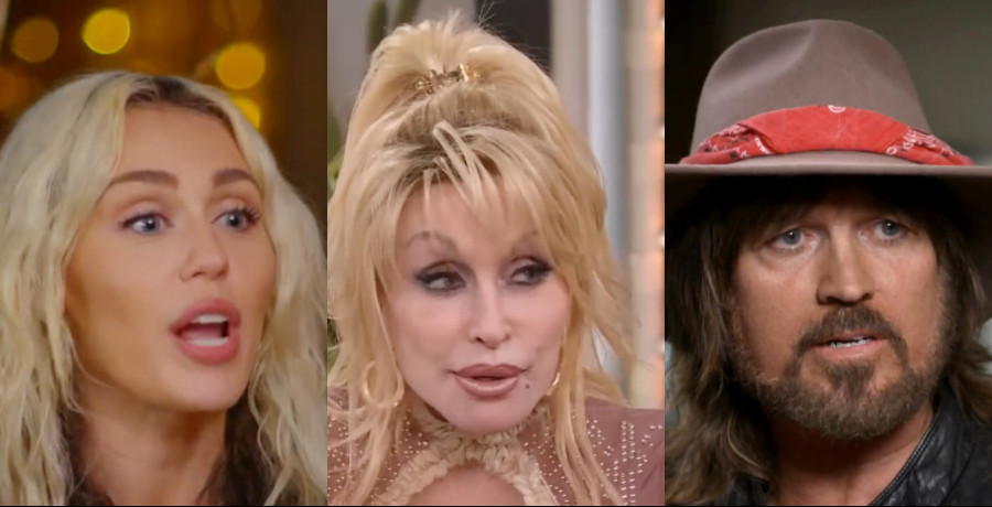 Miley Cyrus, Dolly Parton and Billy Ray Cyrus/Credit: YouTube